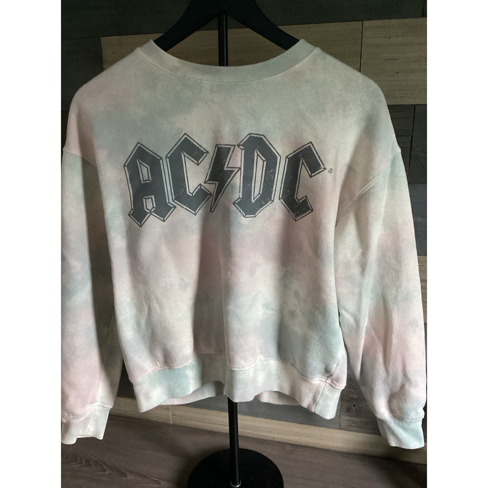 Women's AC/DC Size Med‎ Pullover Sweater Pastel Tie Dye
